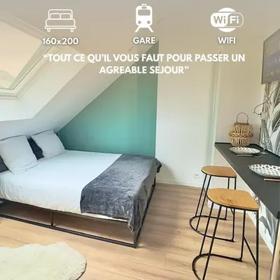 Un ou plusieurs lits dans un hébergement de l'établissement HappyNest Studio - 5 min City Center Station - WiFi