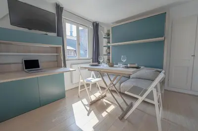 Télévision ou salle de divertissement dans l'établissement Joli studio design en plein coeur de Rouen