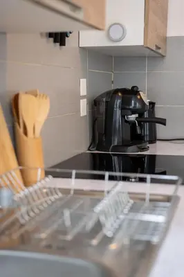 Cuisine ou kitchenette dans l'établissement Au cœur de Rouen