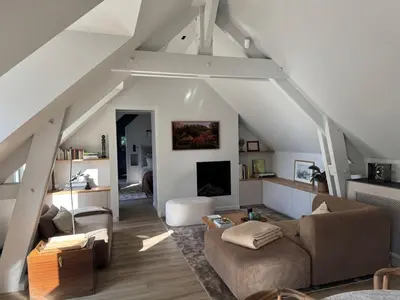 Coin salon dans l'établissement Appartement d'exception à la campagne