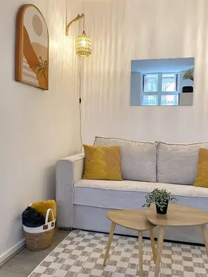 Coin salon dans l'établissement Studio Cosy & bohème - Quartier Cauchoise