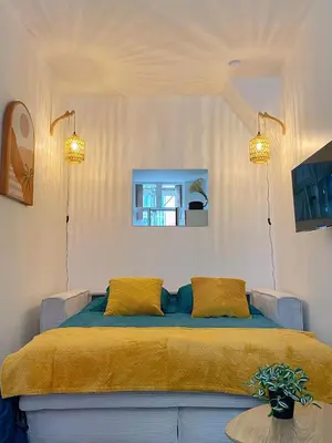 Un ou plusieurs lits dans un hébergement de l'établissement Studio Cosy & bohème - Quartier Cauchoise