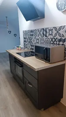 Cuisine ou kitchenette dans l'établissement La vue au calme