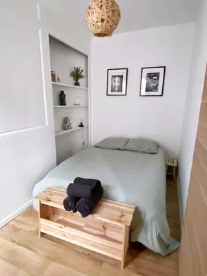 Un ou plusieurs lits dans un hébergement de l'établissement Coup de cœur - Quartier animé historique de Rouen
