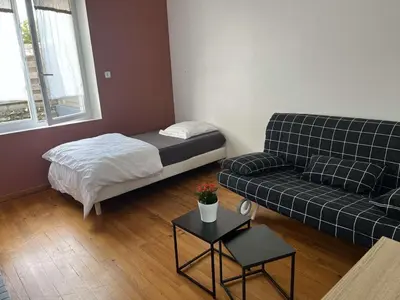 Coin salon dans l'établissement Studio confortable avec espace extérieur