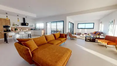 Cuisine ou kitchenette dans l'établissement Villa Sunset, un balcon sur l'Uzège