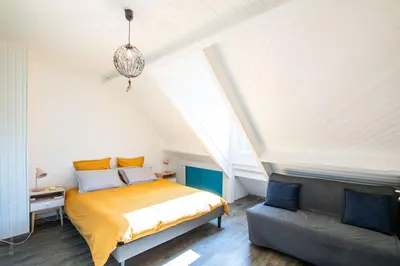 Un ou plusieurs lits dans un hébergement de l'établissement Maison familiale 50min de paris-Collection Idylliq