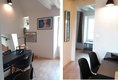 Télévision ou salle de divertissement dans l'établissement Maison de village à Omerville