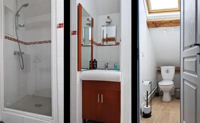 Salle de bains dans l'établissement Maison de village à Omerville