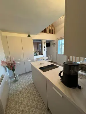 Cuisine ou kitchenette dans l'établissement Côté Poules