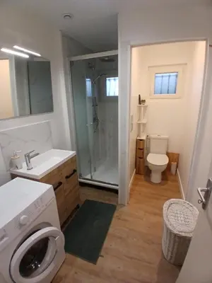 Salle de bains dans l'établissement La Rose des Vents