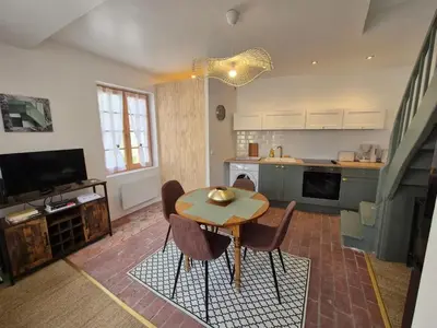 Cuisine ou kitchenette dans l'établissement Maison confortable près d'Eu, 50 m², jardin privé