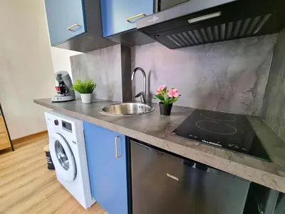 Cuisine ou kitchenette dans l'établissement Studio Moderne Bien Pensé