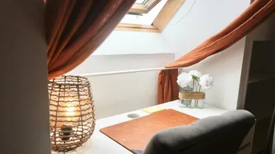 Un ou plusieurs lits dans un hébergement de l'établissement Maison La Palmeraie - Jardin au calme, gare à 5 min