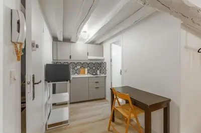 Cuisine ou kitchenette dans l'établissement Studio centre historique - Le Beauvoisin - WiFi