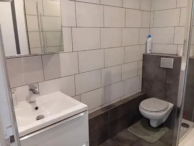 Salle de bains dans l'établissement Aux portes de l'Eure