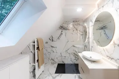 Salle de bains dans l'établissement Villa 