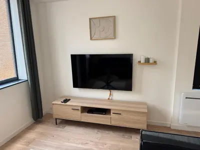 Télévision ou salle de divertissement dans l'établissement Family Apparts Criel 1
