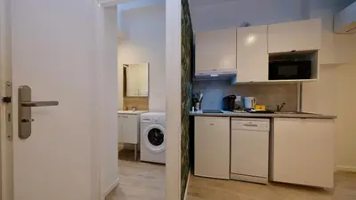 Cuisine ou kitchenette dans l'établissement Studio pratique et cosy Rouen centre