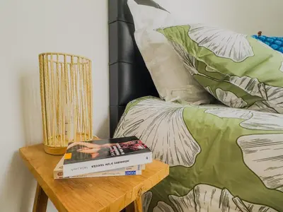Un ou plusieurs lits dans un hébergement de l'établissement Le Cosy Chic - F2