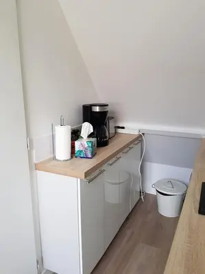 Cuisine ou kitchenette dans l'établissement Le Fleury Studio Calme Proche de Rouen