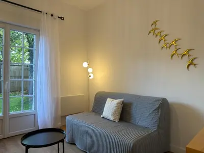 Coin salon dans l'établissement Appartement tout confort d Elbeuf -proche gare