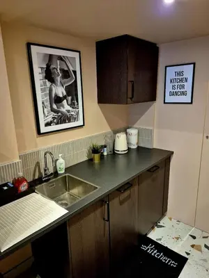 Cuisine ou kitchenette dans l'établissement Appartement jacuzzi et terrasse