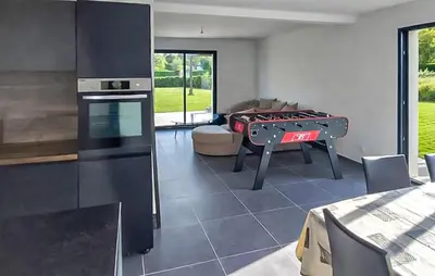 Cuisine ou kitchenette dans l'établissement Maison Campagne Normandie