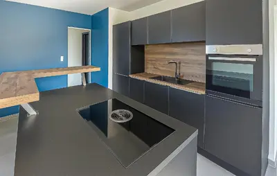 Cuisine ou kitchenette dans l'établissement Maison Campagne Normandie