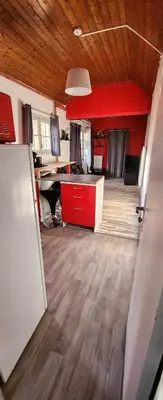 Cuisine ou kitchenette dans l'établissement Les coquelicots