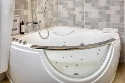 Salle de bains dans l'établissement Chez Guillaume - Studio Jungle rénové balnéo à la gare