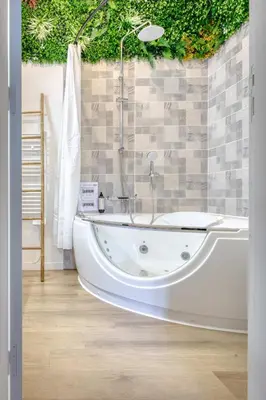 Salle de bains dans l'établissement Chez Guillaume - Studio Jungle rénové balnéo à la gare