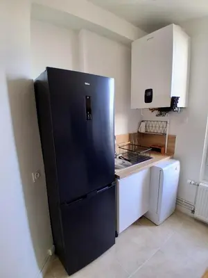 Cuisine ou kitchenette dans l'établissement La briquette du Parisis