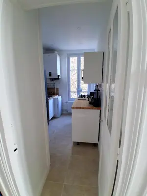Cuisine ou kitchenette dans l'établissement La briquette du Parisis