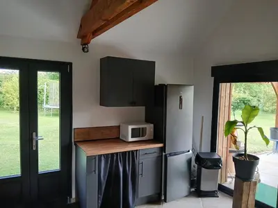 Cuisine ou kitchenette dans l'établissement Le gîte Normand