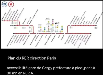 Plan de l'établissement Appartement entier T2 proche gare de Cergy préfecture