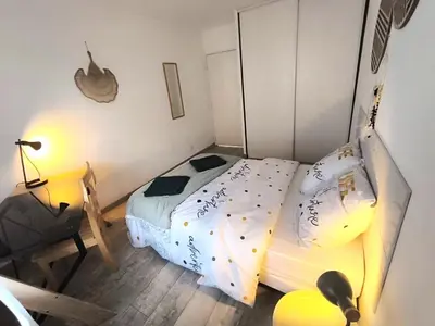 Un ou plusieurs lits dans un hébergement de l'établissement Cosy Jolie T3 - Centre & Parking gratuit