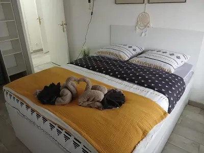 Un ou plusieurs lits dans un hébergement de l'établissement Cosy Jolie T3 - Centre & Parking gratuit