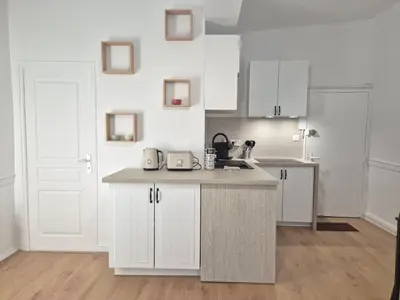 Cuisine ou kitchenette dans l'établissement Le Norman Centre Historique Rouen Lumineux