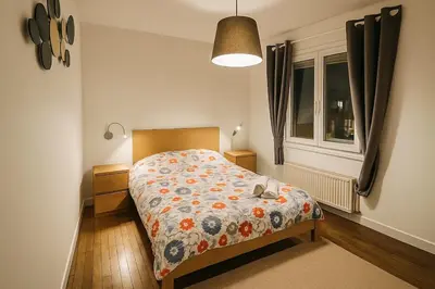 Un ou plusieurs lits dans un hébergement de l'établissement Charmant T3 lumineux tout confort - 416 Elbeuf 1