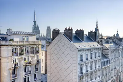 Vue générale sur Rouen ou vue de la ville depuis l'appartement