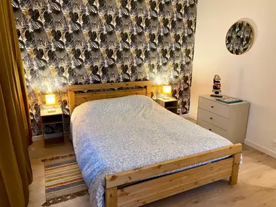 Un ou plusieurs lits dans un hébergement de l'établissement Appartement T2 40m2 coeur de Rouen Front de Seine