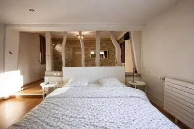 Un ou plusieurs lits dans un hébergement de l'établissement Villa piscine et spa 30 minutes de Rouen