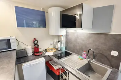 Cuisine ou kitchenette dans l'établissement Studio centre ville