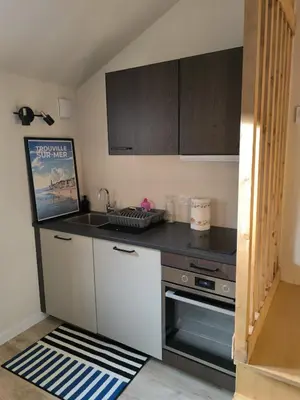 Cuisine ou kitchenette dans l'établissement Appartement résidence historique centre de Vernon