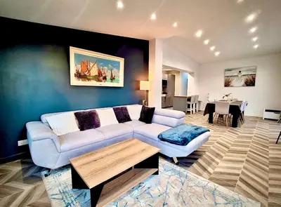 Coin salon dans l'établissement Villa Carolina - Sea View - Design - Private Terrace