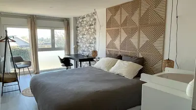 Un ou plusieurs lits dans un hébergement de l'établissement Rivéa Bizy - Villa 150m2 - 2ou5 CH - 2 SDB - Parking Wifi