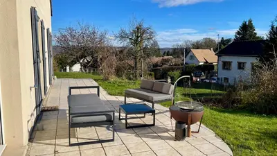 Jardin de l'établissement Rivéa Bizy - Villa 150m2 - 2ou5 CH - 2 SDB - Parking Wifi