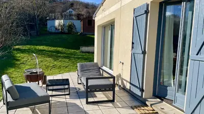 Jardin de l'établissement Rivéa Bizy - Villa 150m2 - 2ou5 CH - 2 SDB - Parking Wifi