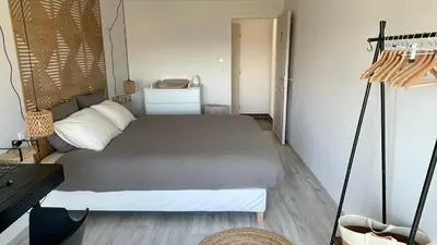 Un ou plusieurs lits dans un hébergement de l'établissement Rivéa Bizy - Villa 150m2 - 2ou5 CH - 2 SDB - Parking Wifi